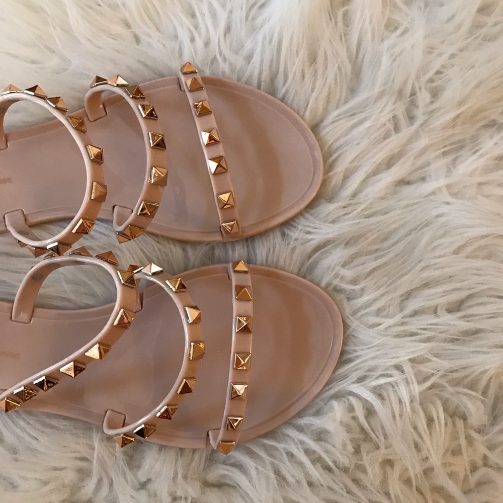 Studded Nude Jelly Sandals - Picture 7 of 10